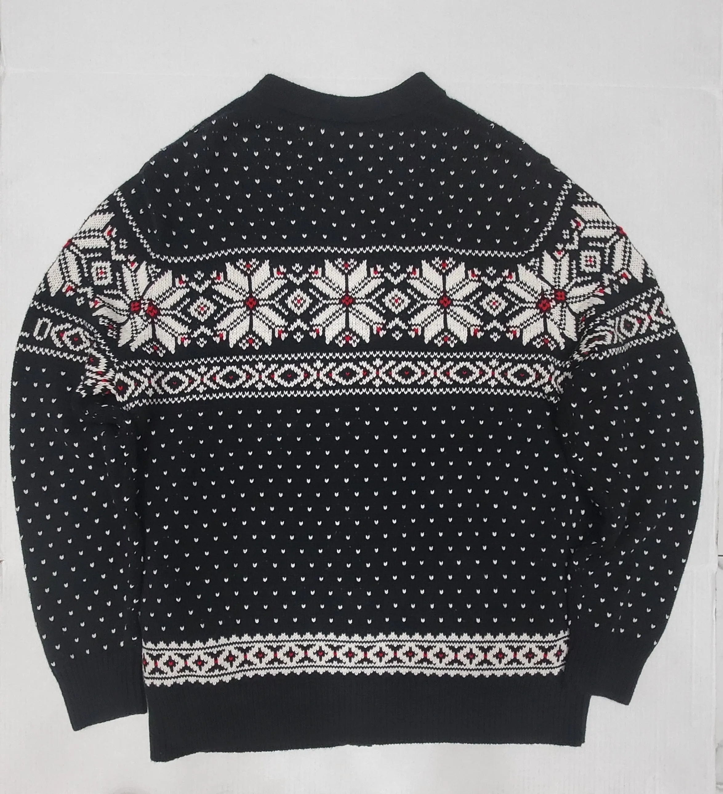 Nwt Polo Big & Tall Black Cotton/Cashmere Snow Flake Cardigan