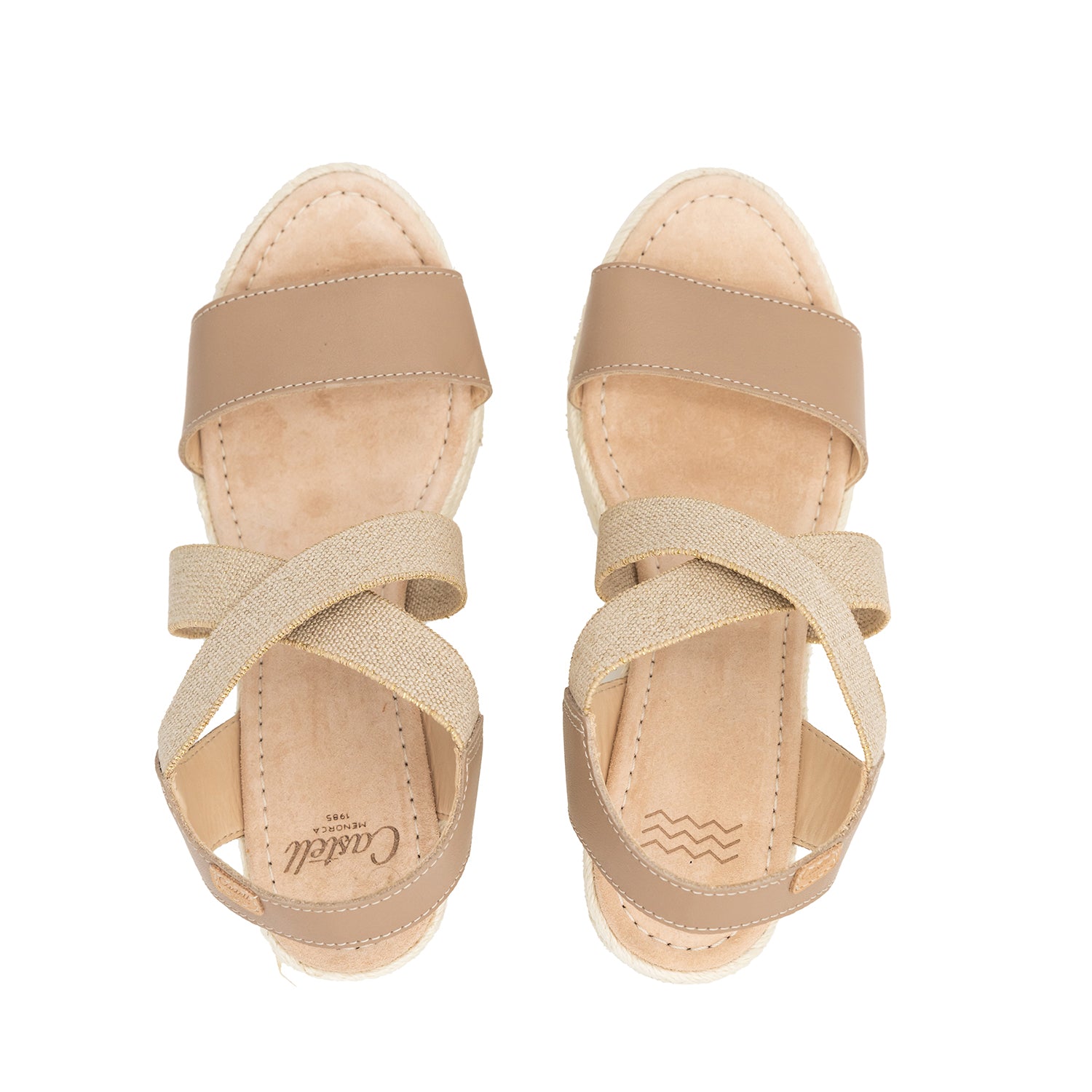 Open Closed Toe Leather Menorcan Espadrille For Women - 2159 H Retro Ciervo