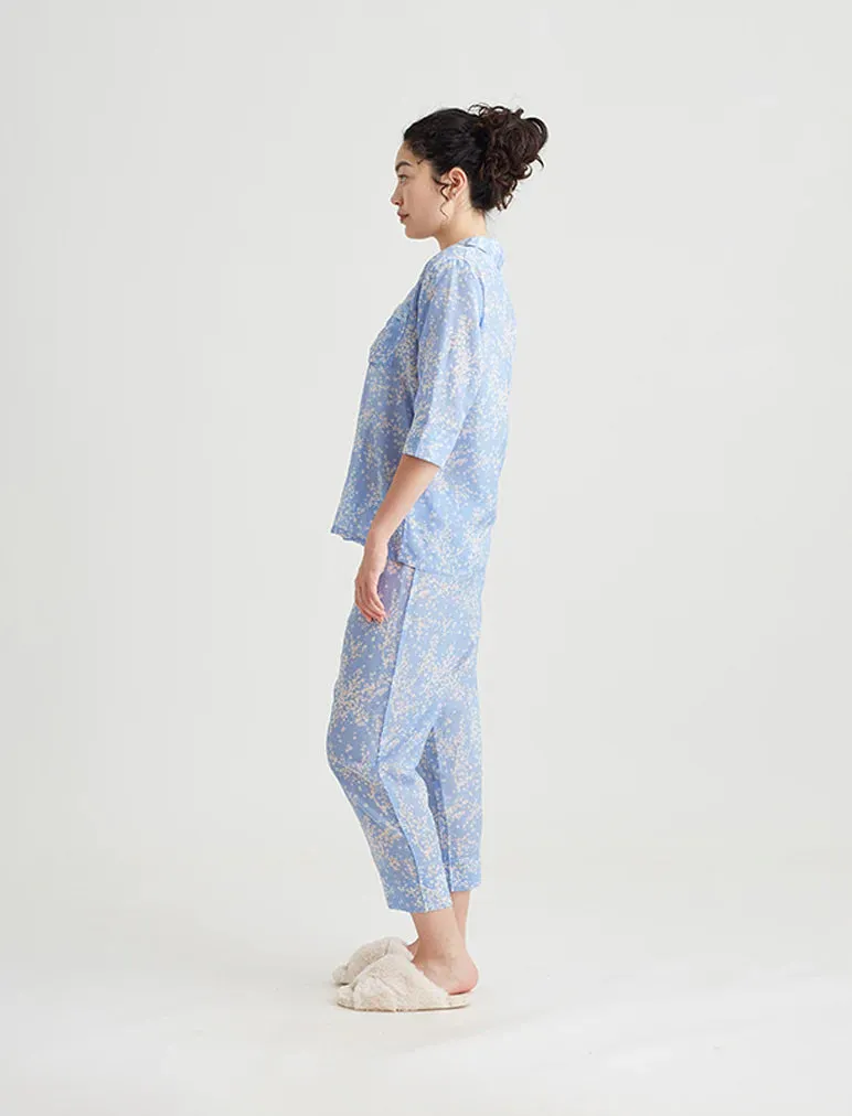 Papinelle - Cheri Blossom Crop PJ | Powder Blue