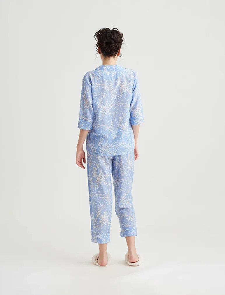 Papinelle - Cheri Blossom Crop PJ | Powder Blue