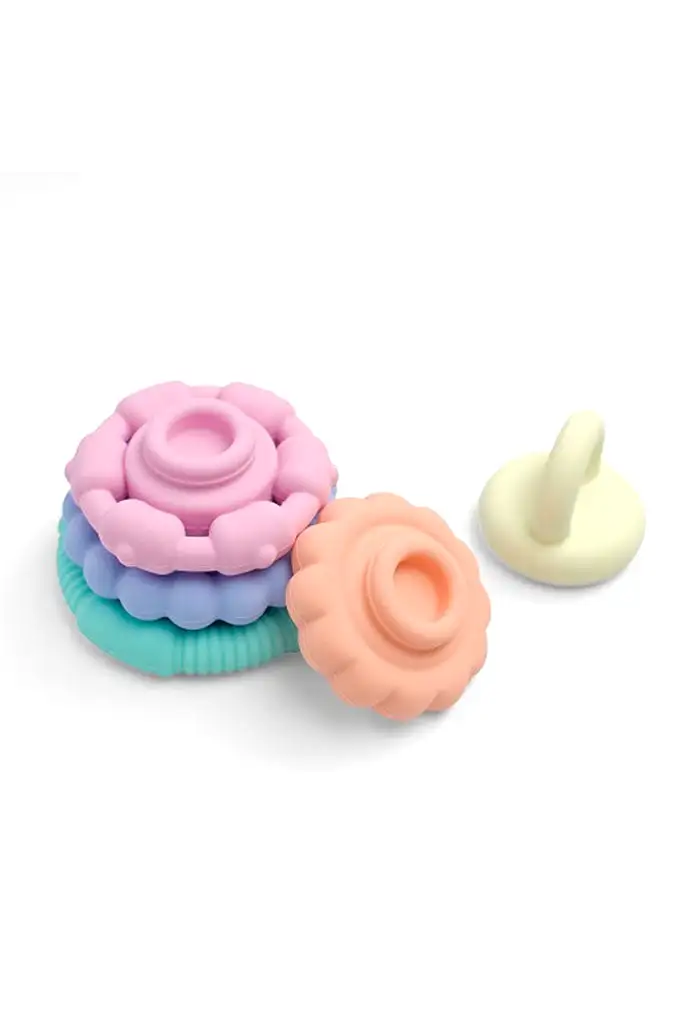 Pastel Rainbow Stacker and Teether Toy