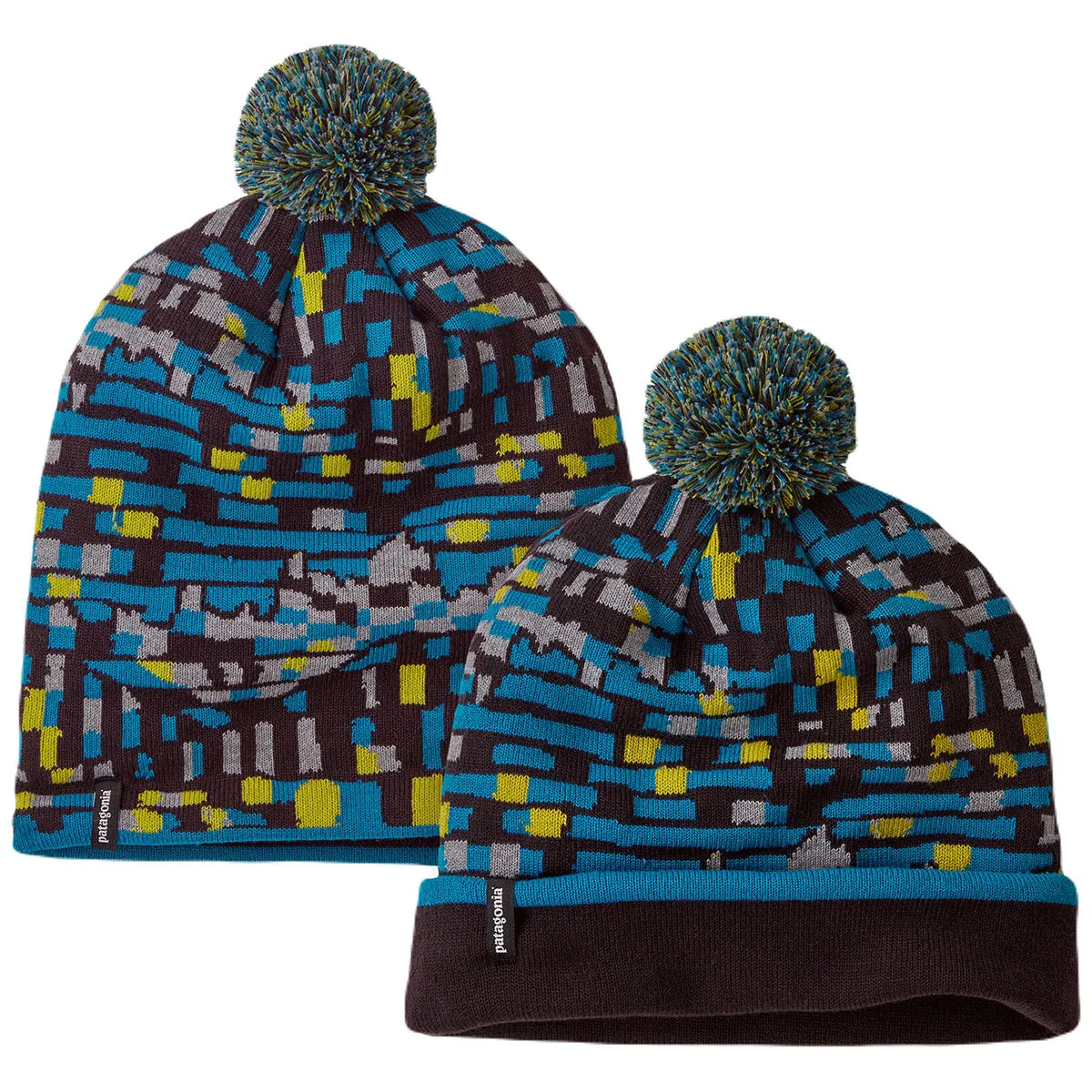 Patagonia Fitz Roy Patchwork-Belay Blue Lightweight Powder Town Beanie