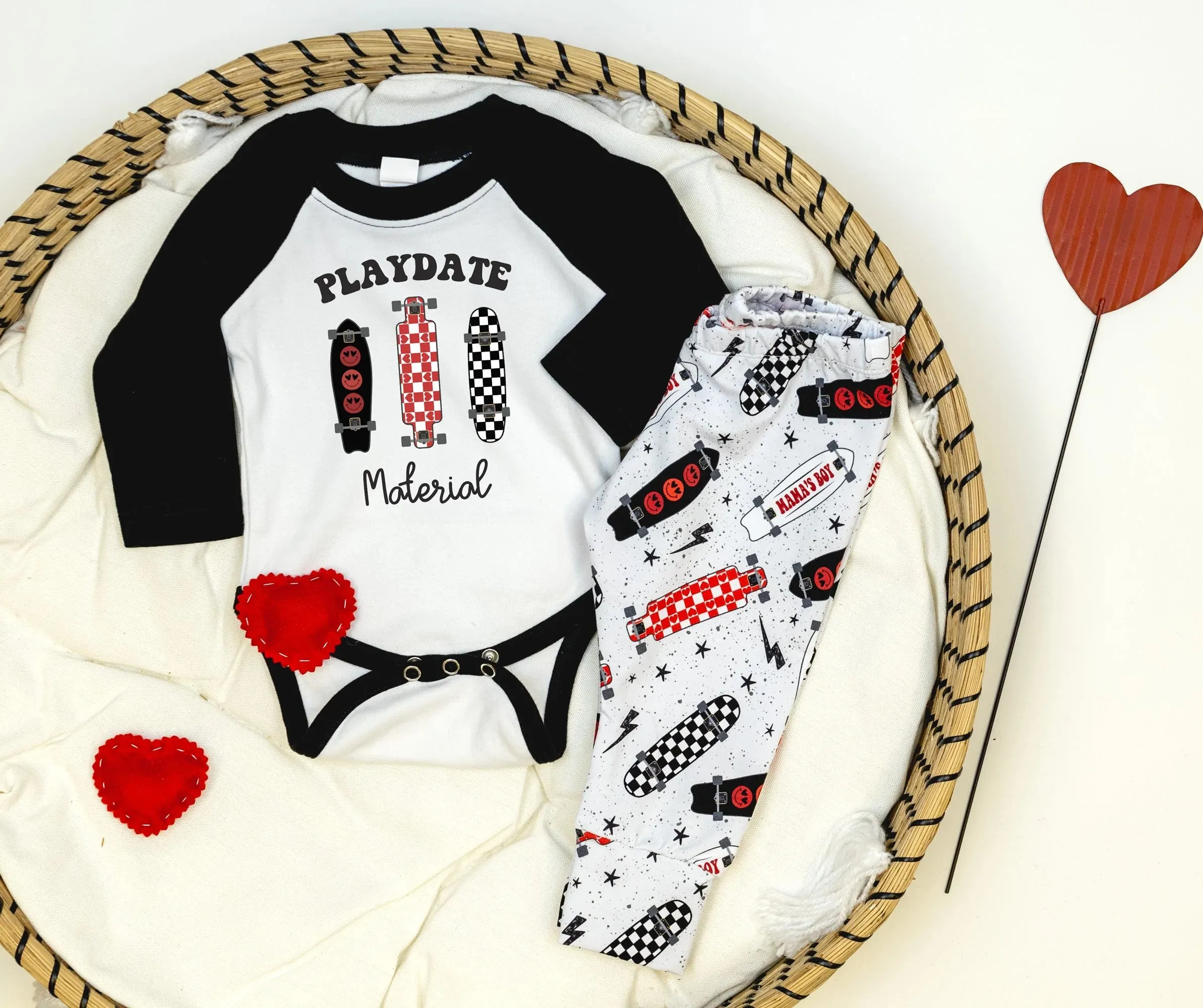 Playdate Material | Black Raglan Bodysuit