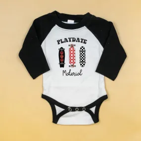 Playdate Material | Black Raglan Bodysuit