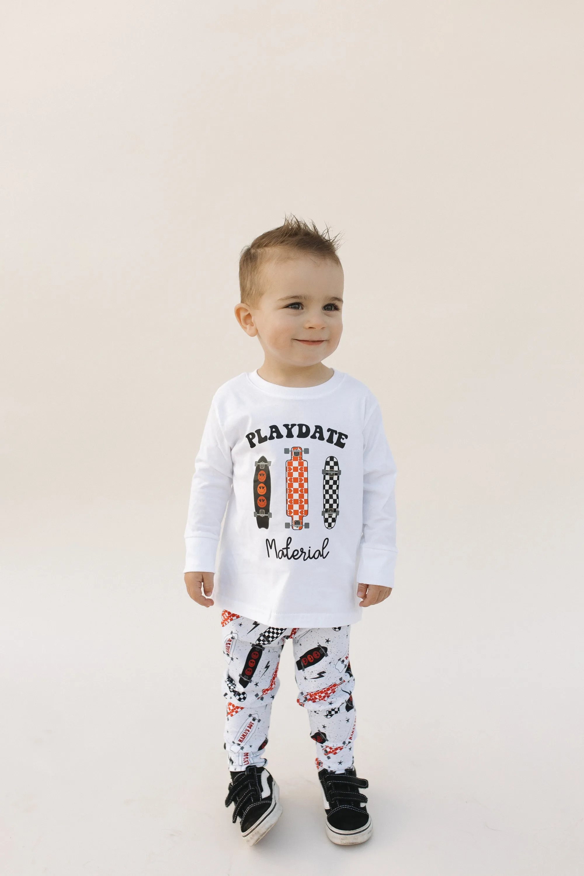 Playdate Material | Black Raglan Tshirt