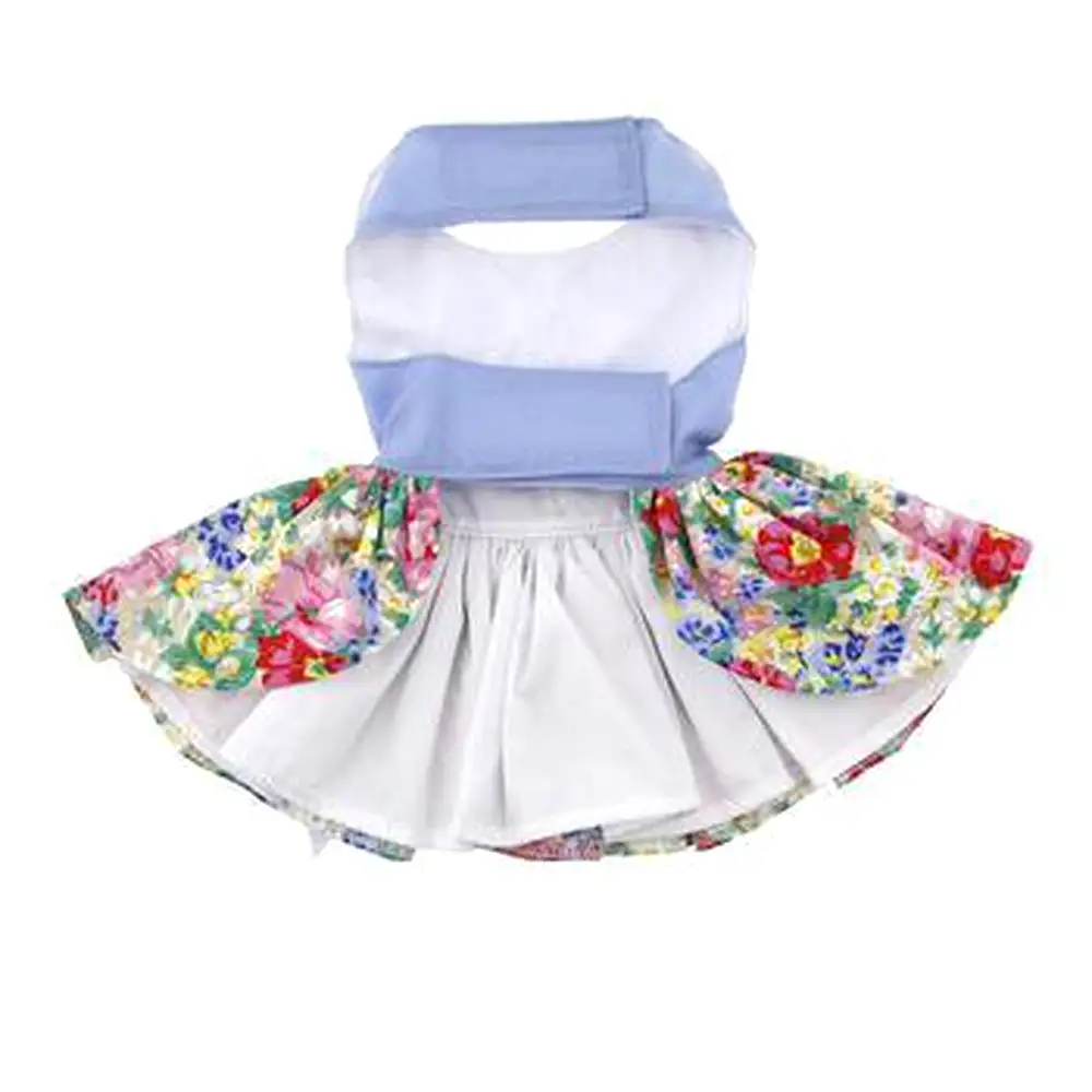 Powder Blue and Pearls Floral Dog Harness Dress