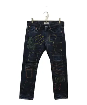 [Pre-owned] eYe COMME des GARCONS JUNYAWATANABE MAN Multicolor Embroidery Denim Pants WB-P908