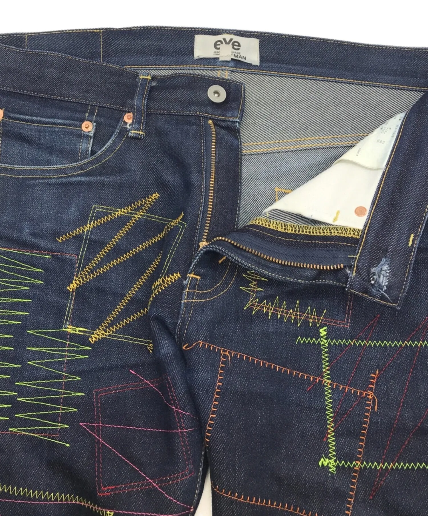 [Pre-owned] eYe COMME des GARCONS JUNYAWATANABE MAN Multicolor Embroidery Denim Pants WB-P908