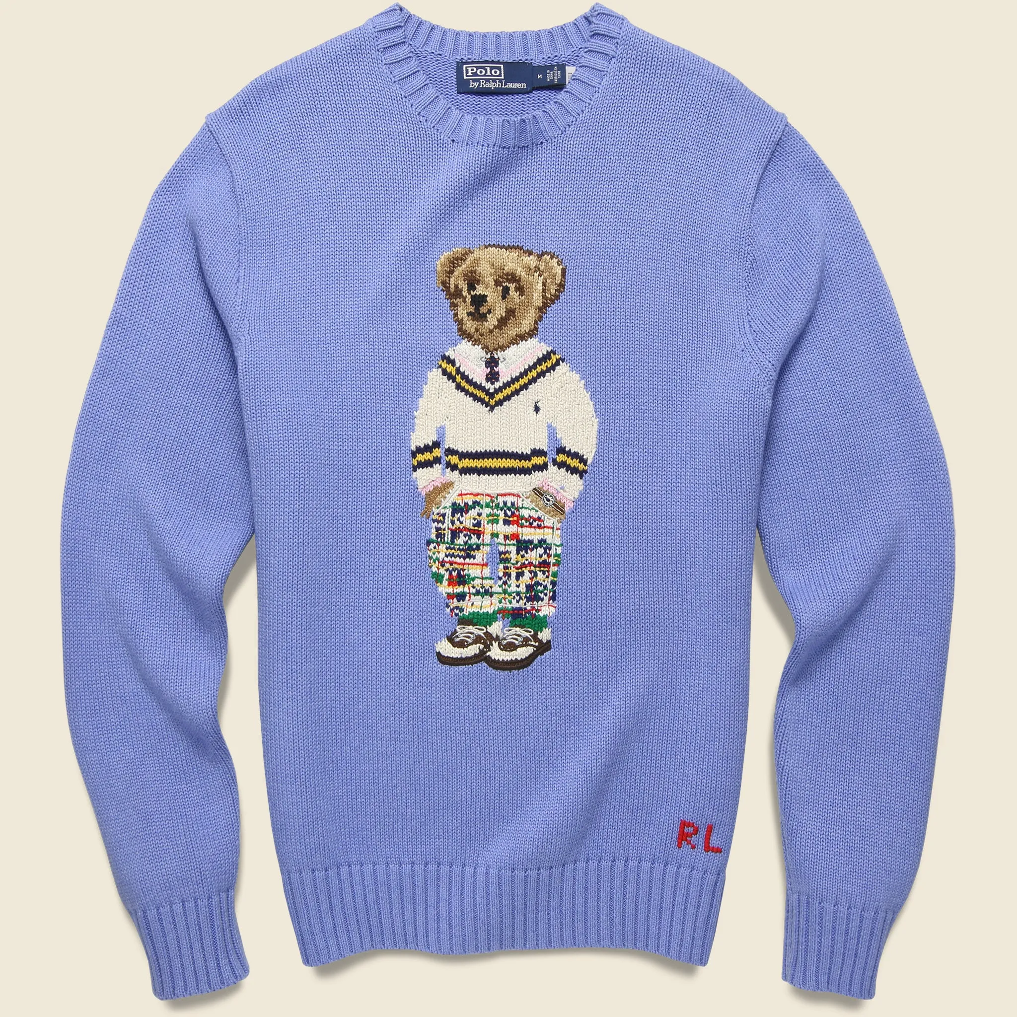 Preppy Bear Crewneck Sweater - Light Blue