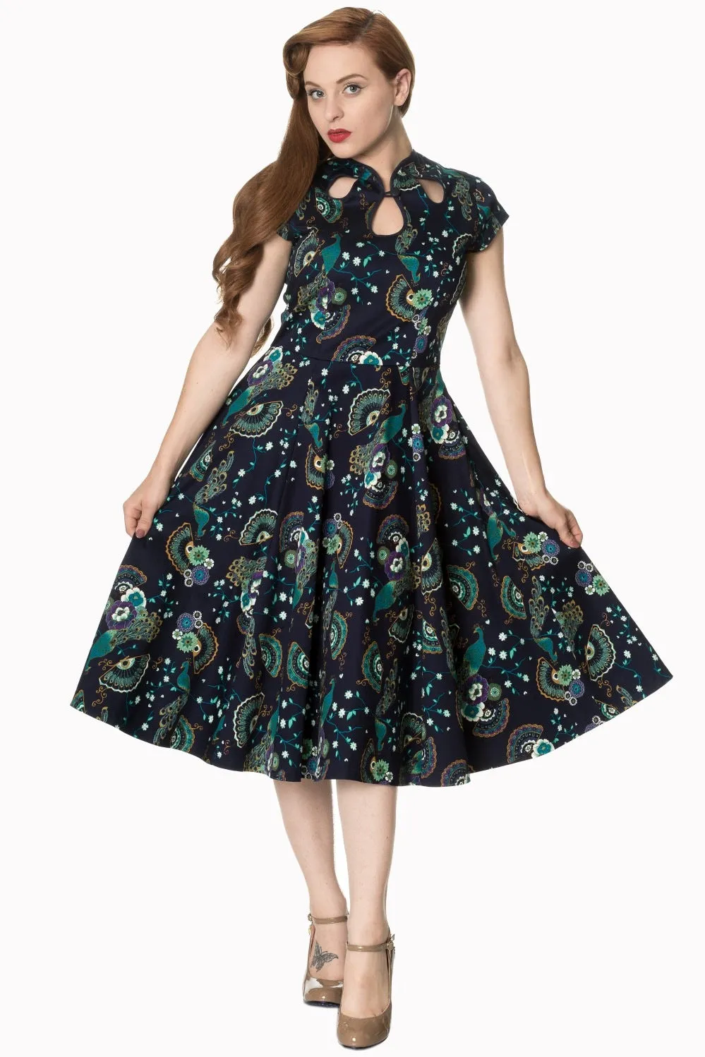 PROUD PEACOCK CUT OUT DRESS