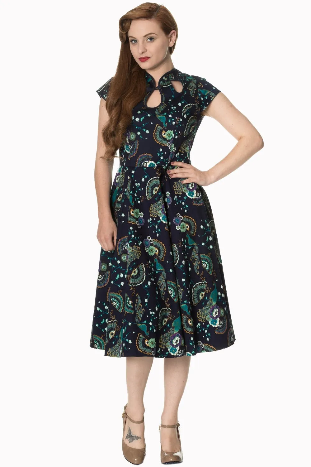 PROUD PEACOCK CUT OUT DRESS