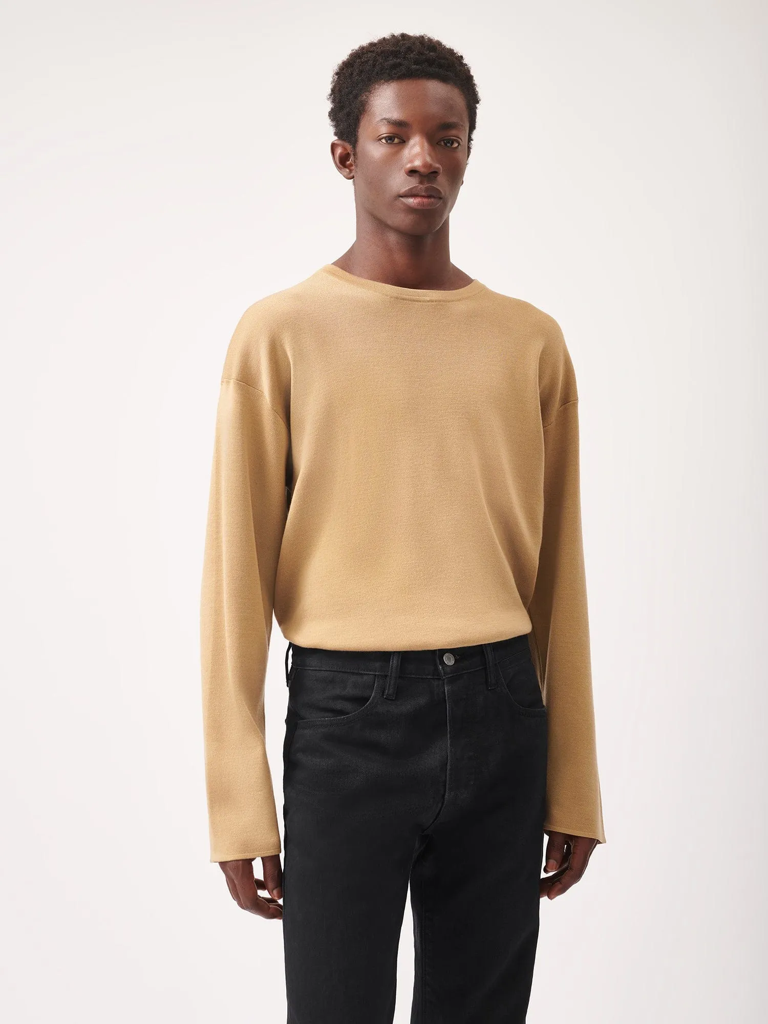 Regenerative Merino Wool Sweater—camel