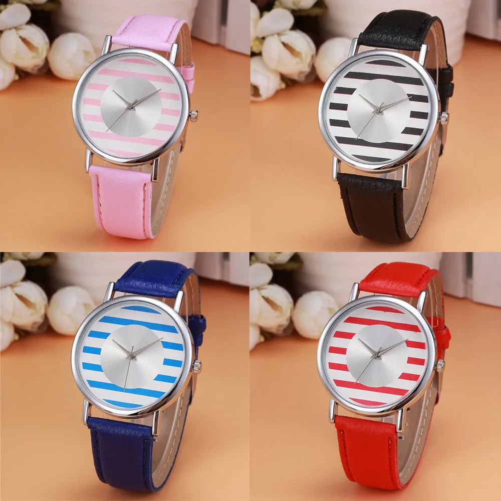 Relogio feminino Womens Ladies Retro Design Leather Band Analog Alloy Quartz Wrist Watch Clock Women Feieda