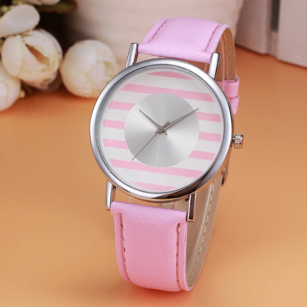 Relogio feminino Womens Ladies Retro Design Leather Band Analog Alloy Quartz Wrist Watch Clock Women Feieda