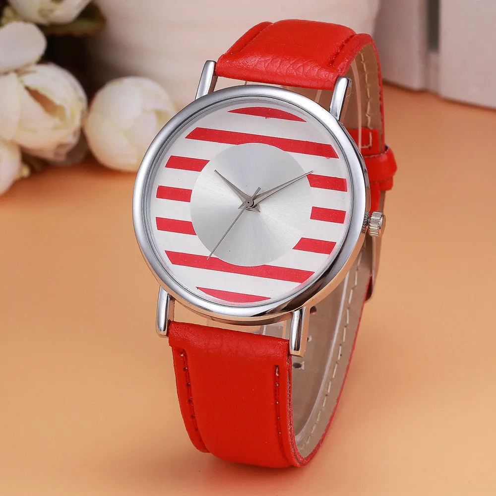 Relogio feminino Womens Ladies Retro Design Leather Band Analog Alloy Quartz Wrist Watch Clock Women Feieda