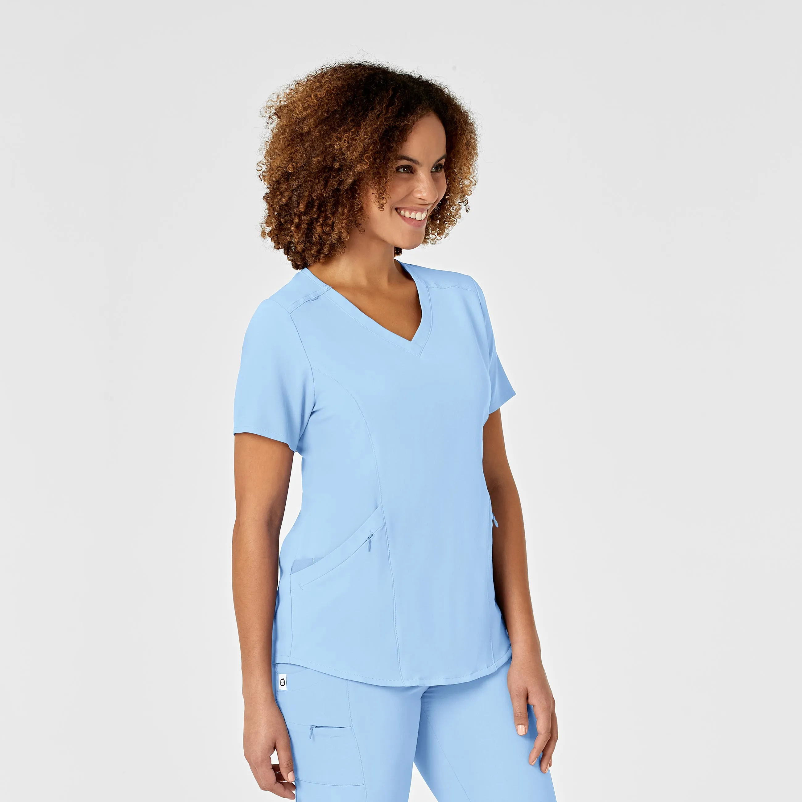 RENEW Women's V-Neck Scrub Top - Powder Blue