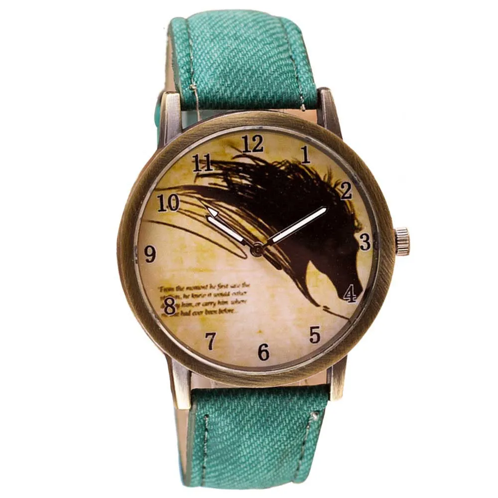 Retro Watch Clock Wolf WristWatch Women Leather Band Analog Quartz Watch Casual Business Dress Watch Boys Girls' Gift