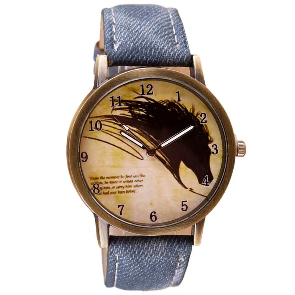 Retro Watch Clock Wolf WristWatch Women Leather Band Analog Quartz Watch Casual Business Dress Watch Boys Girls' Gift