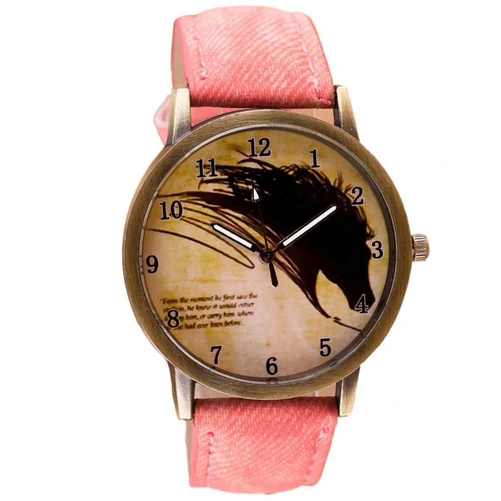 Retro Watch Clock Wolf WristWatch Women Leather Band Analog Quartz Watch Casual Business Dress Watch Boys Girls' Gift