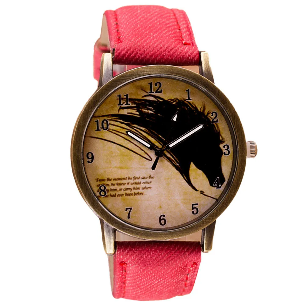 Retro Watch Clock Wolf WristWatch Women Leather Band Analog Quartz Watch Casual Business Dress Watch Boys Girls' Gift