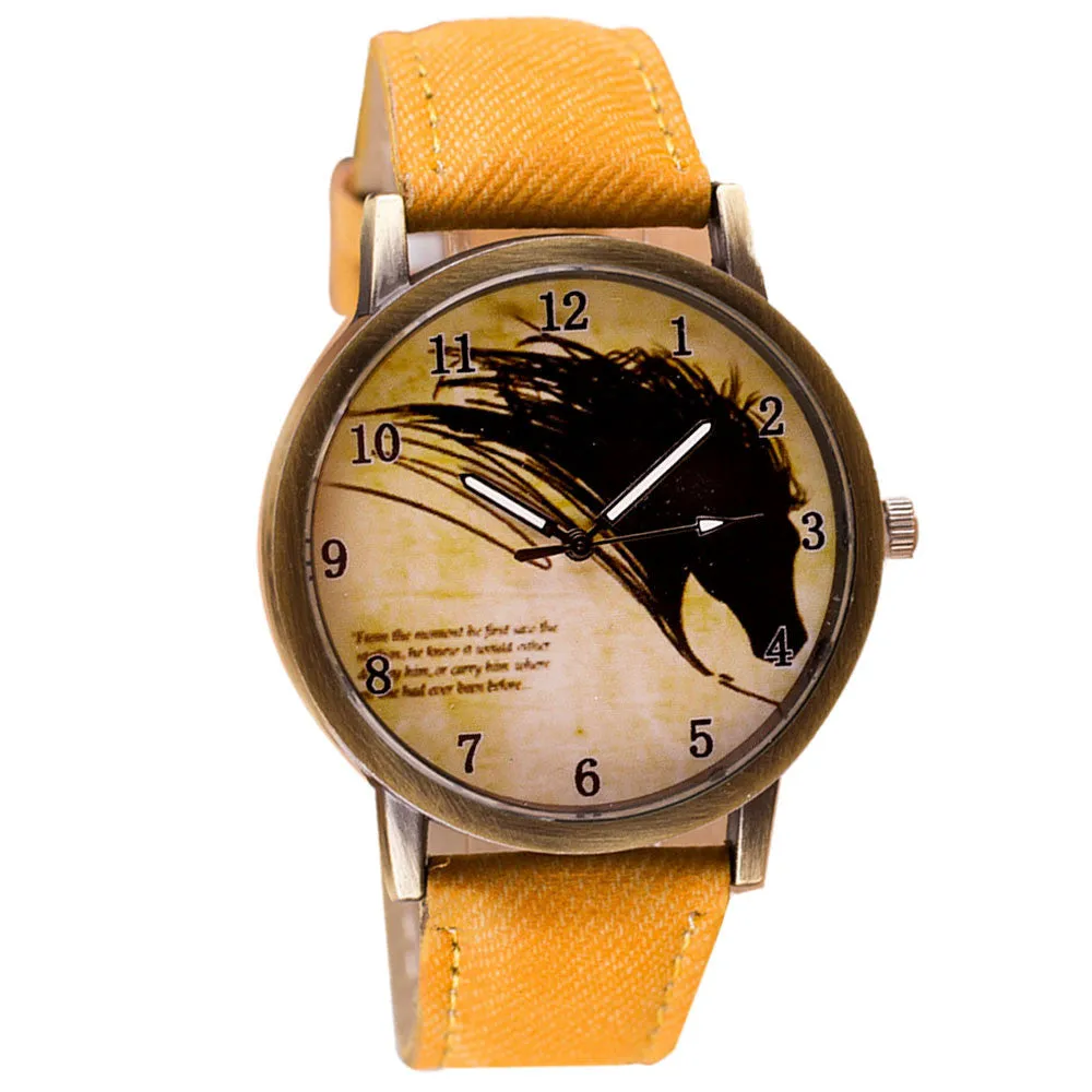 Retro Watch Clock Wolf WristWatch Women Leather Band Analog Quartz Watch Casual Business Dress Watch Boys Girls' Gift