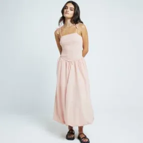 River Island Womens Pink Bubble Hem Smock Midi Dress