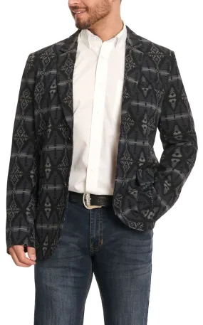 Rock & Roll Denim Men's Black & Grey Aztec Print Sport Coat