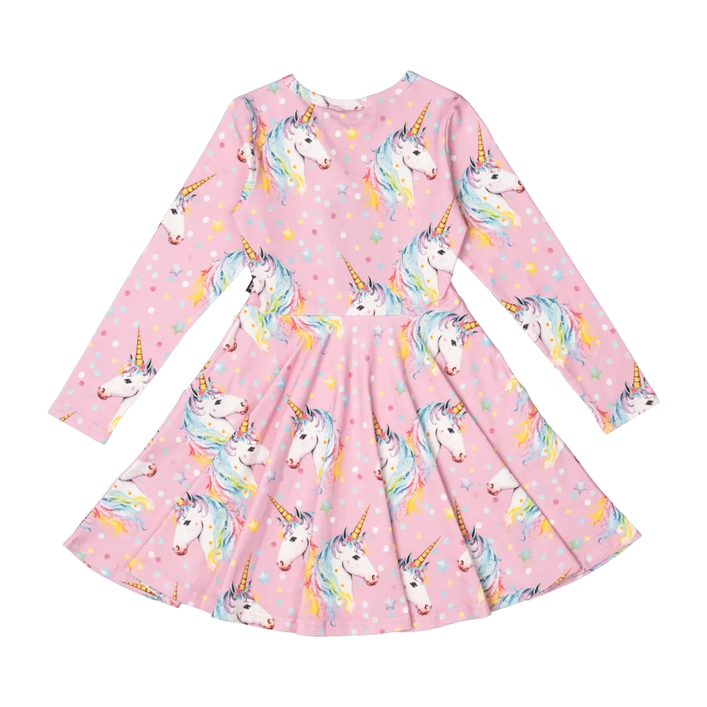 Rock Your Baby Dotty Unicorn Waisted Dress