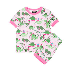 Rock Your Baby PJ Set - Pink Dino