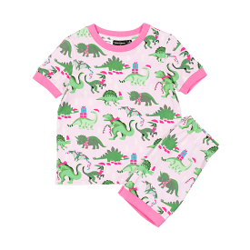 Rock Your Baby PJ Set - Pink Dino