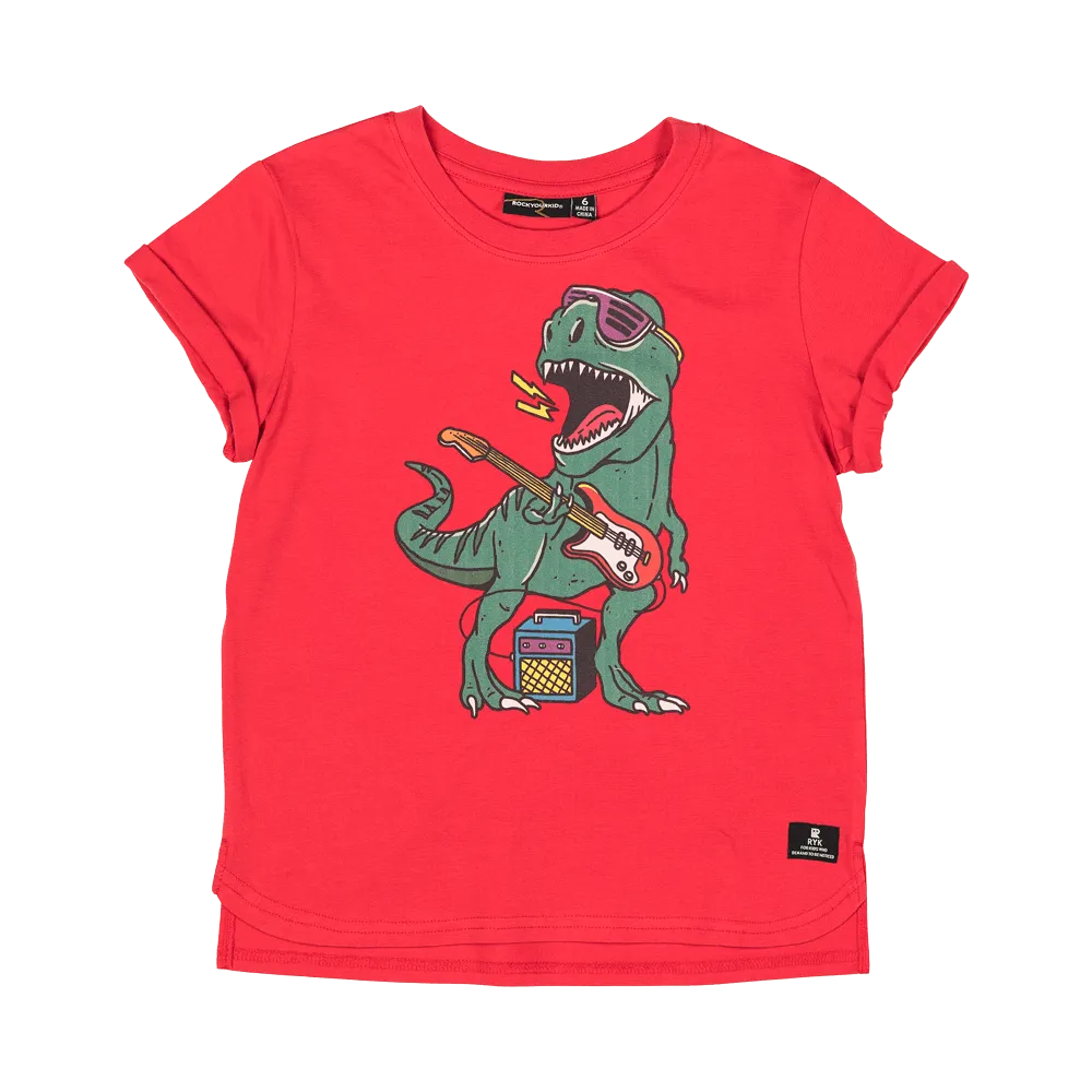 Rock Your Baby Rock Out Dino SS T-Shirt Boxy Fit