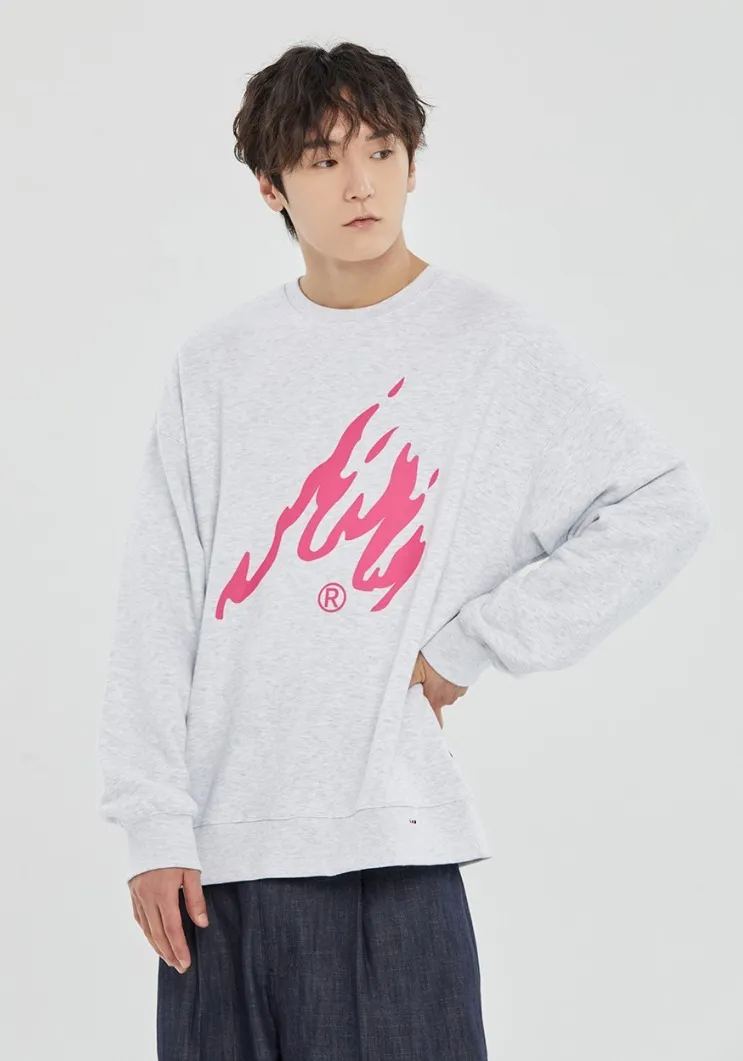 ROMANTIC CROWN  |[ROMANTIC CROWN]★BLAZE LOGO CREWNECK