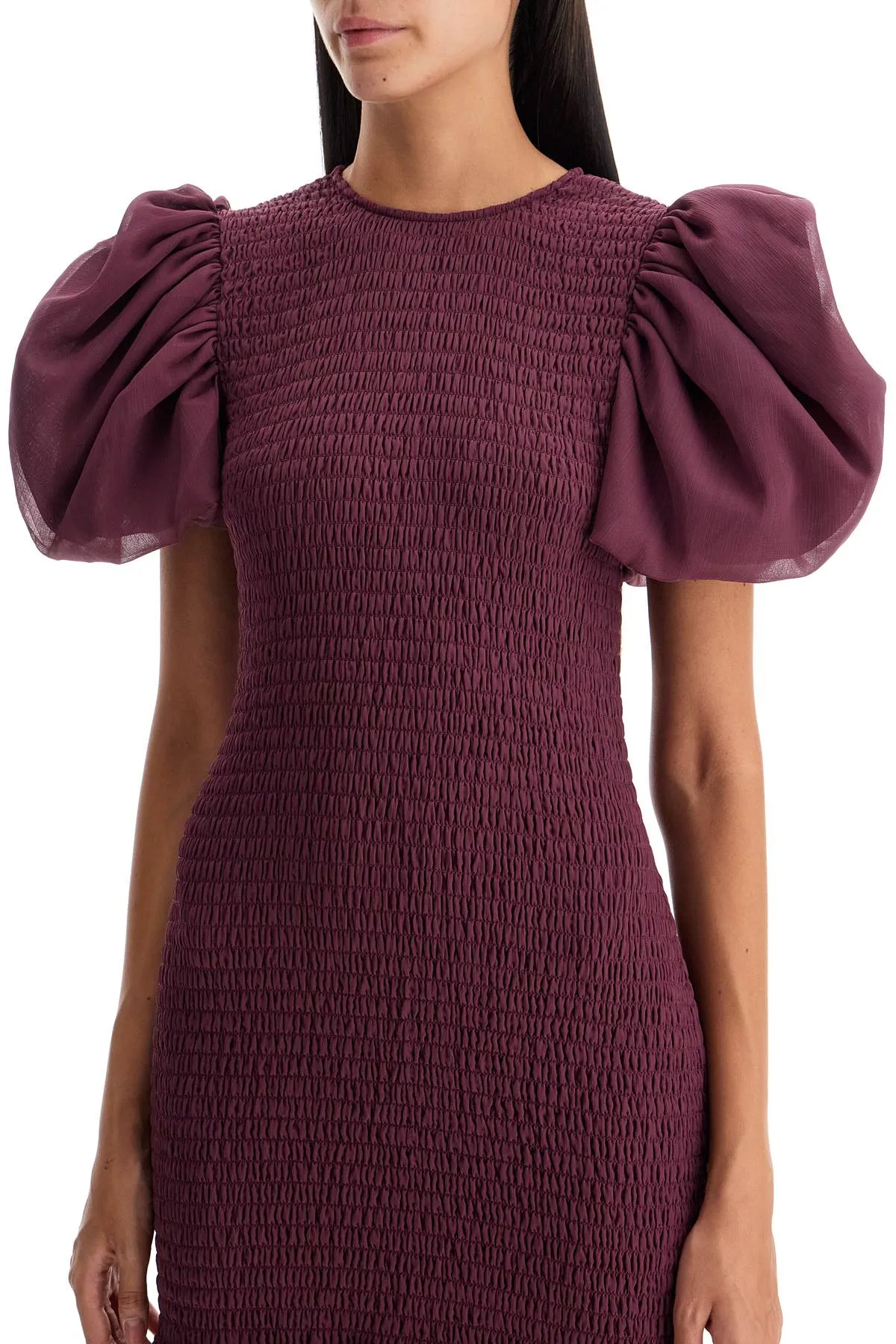 Rotate Chiffon Smock Dress   Purple