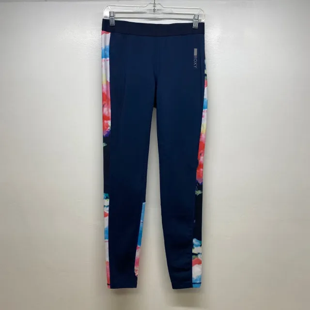 Roxy Women's Size M Navy-Multicolor Patchwork Leggings Activewear Pants