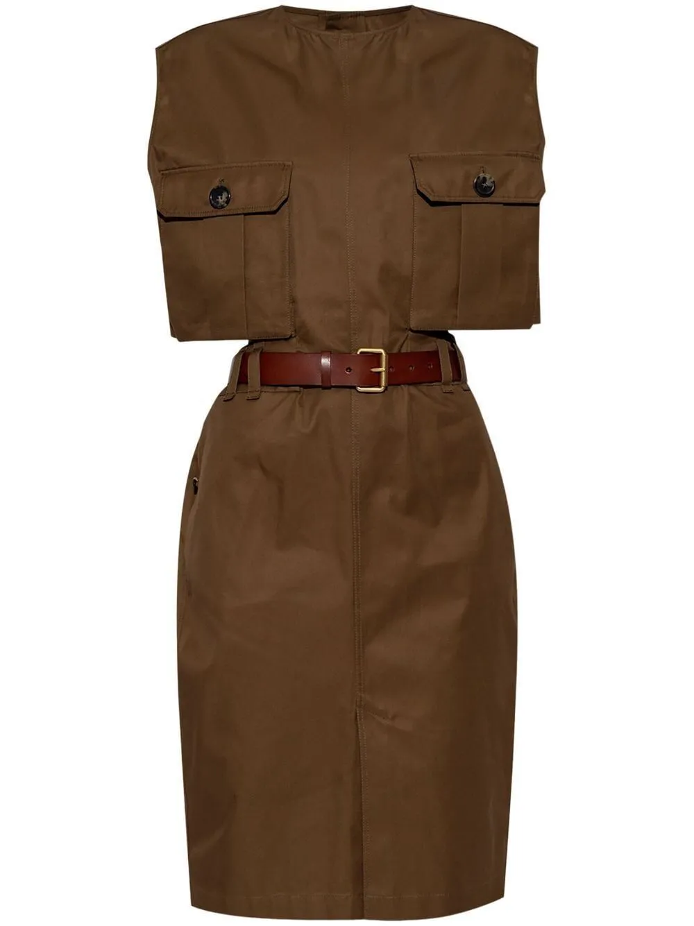 SAFARI CUT-OUT DRESS WITH BELT