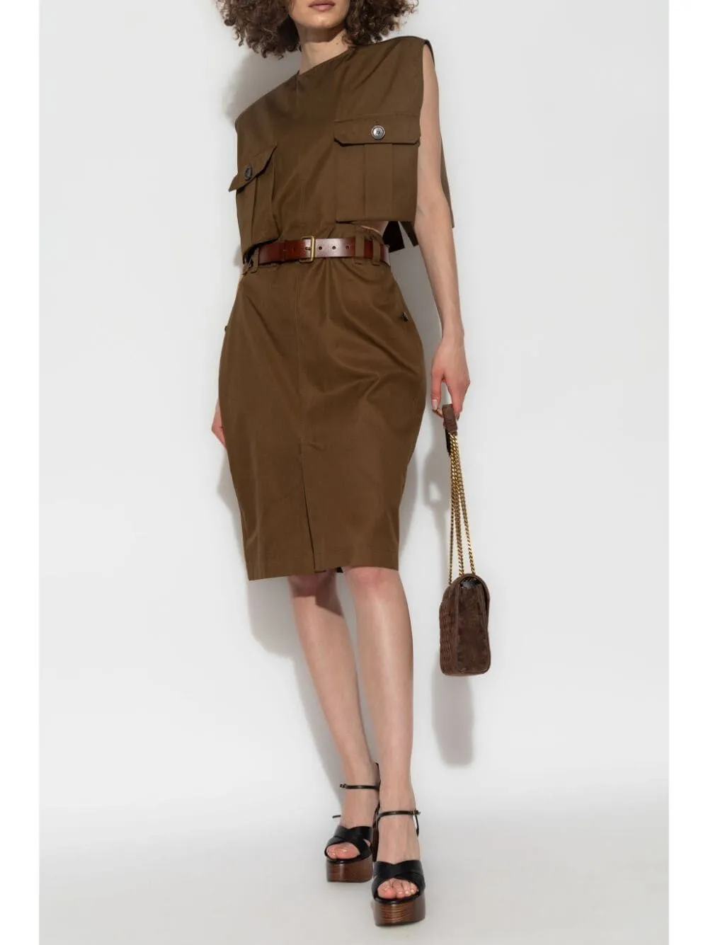 SAFARI CUT-OUT DRESS WITH BELT