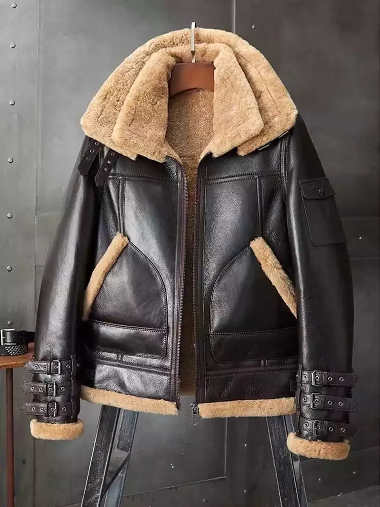 Shearling Coat B3 Bomber Jacket Short Fur Coat Fashion Jacket