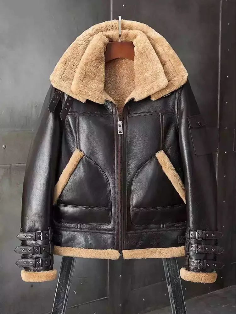 Shearling Coat B3 Bomber Jacket Short Fur Coat Fashion Jacket