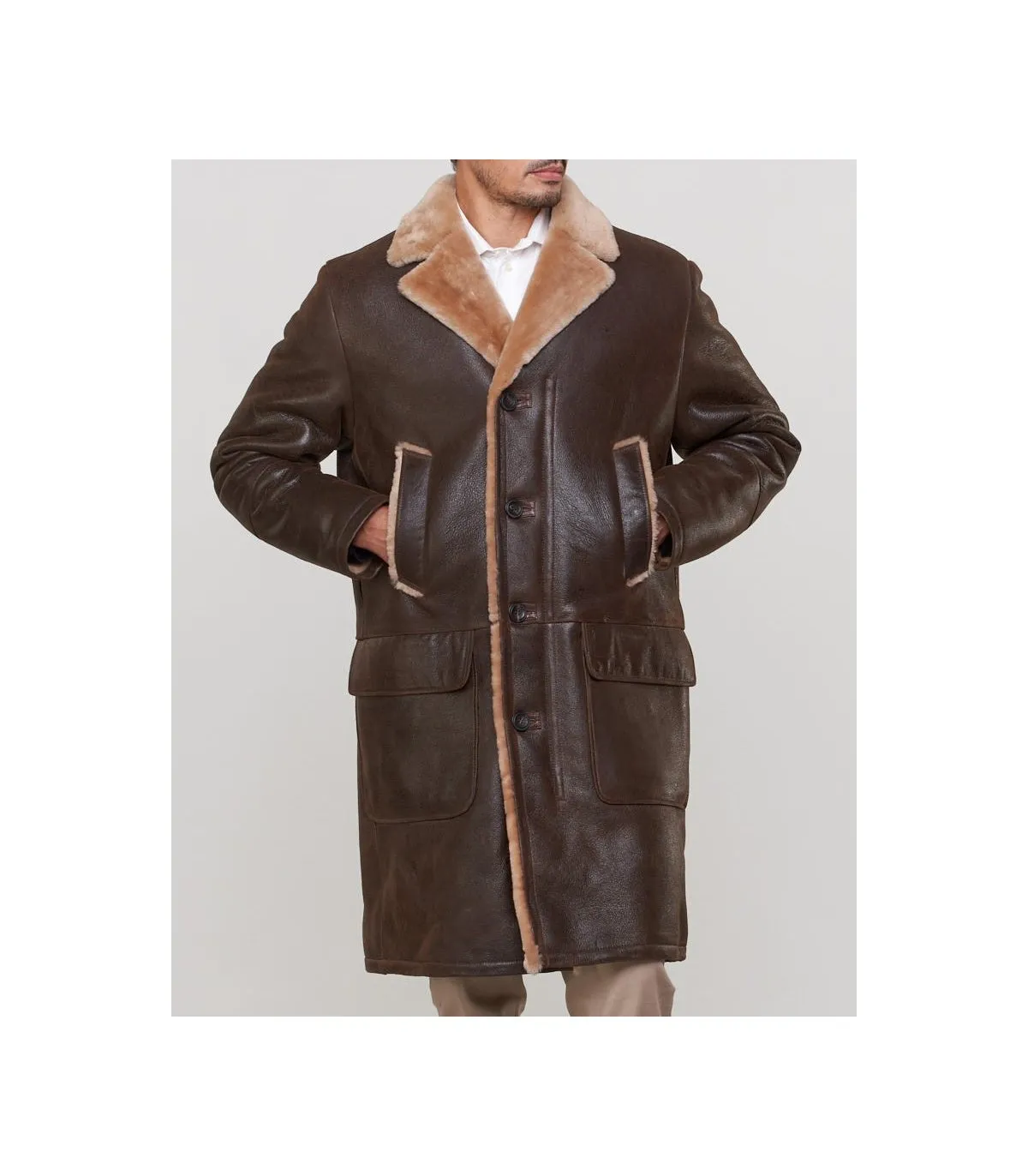 Shearling Sheepskin Car Coat: FurSource.com