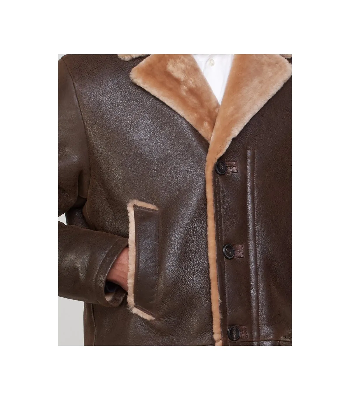 Shearling Sheepskin Car Coat: FurSource.com