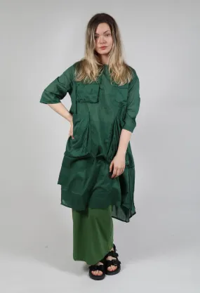 Sheer Smock Dress in Green