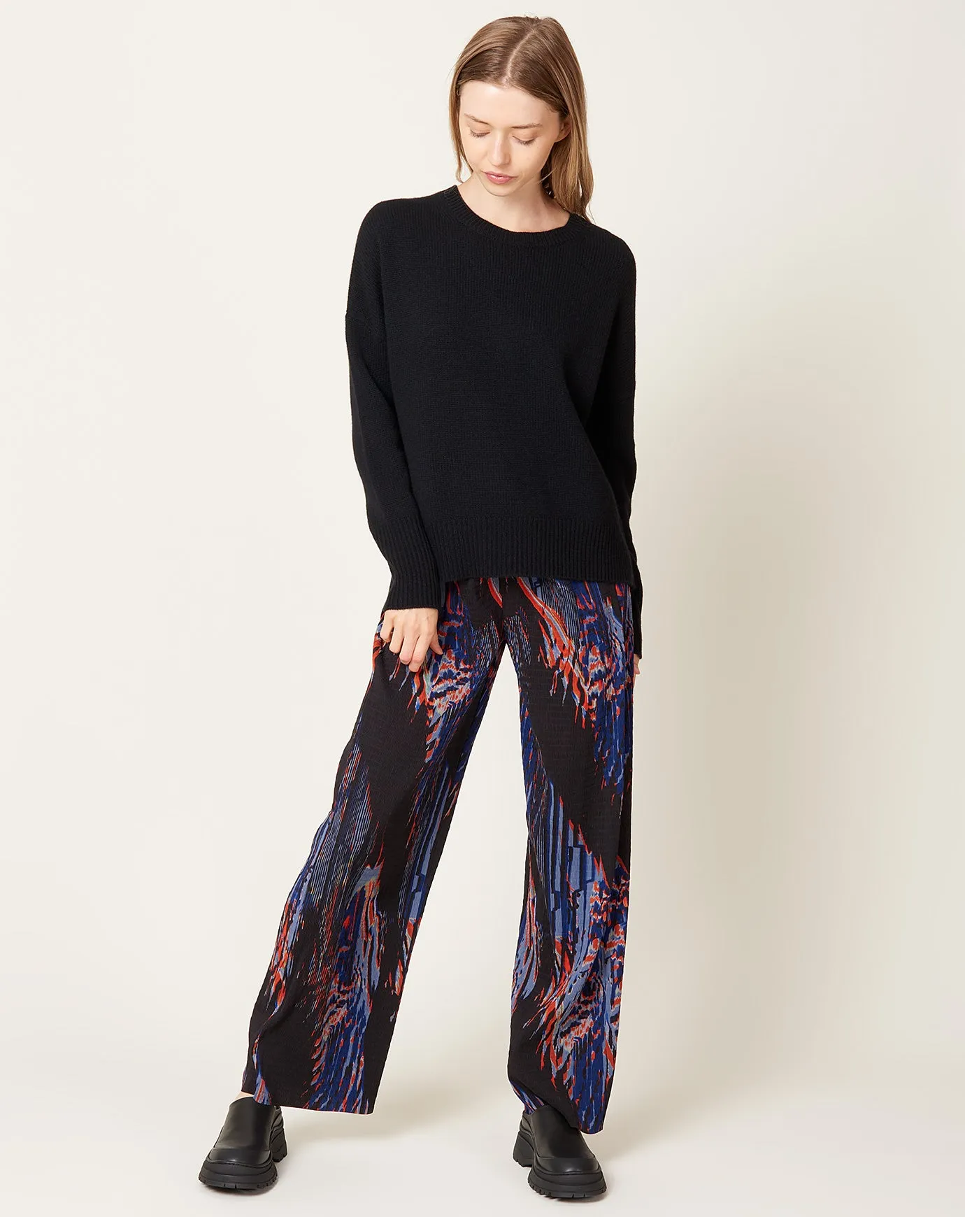 Silhouette Plisse Pant in Blue Shadow Wing