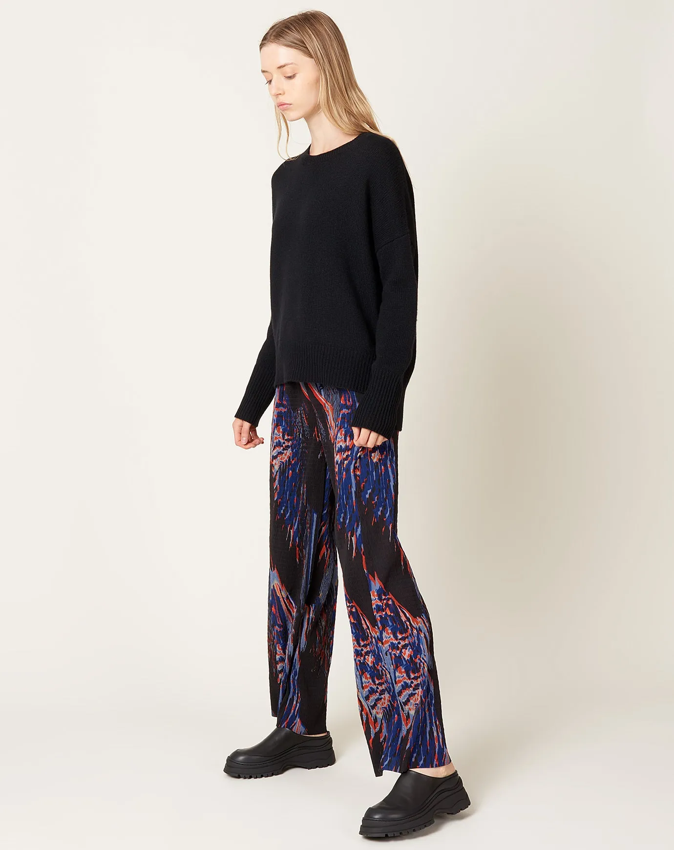 Silhouette Plisse Pant in Blue Shadow Wing