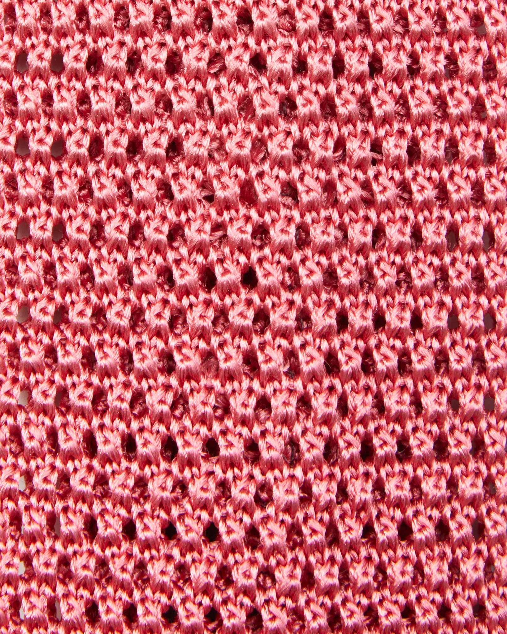 Silk Knit Tie in Coral