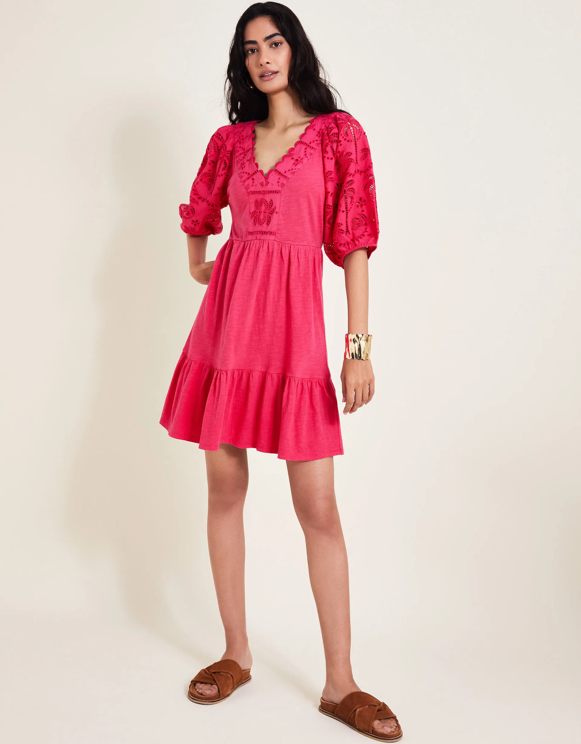 Skye Schiffli Dress Pink