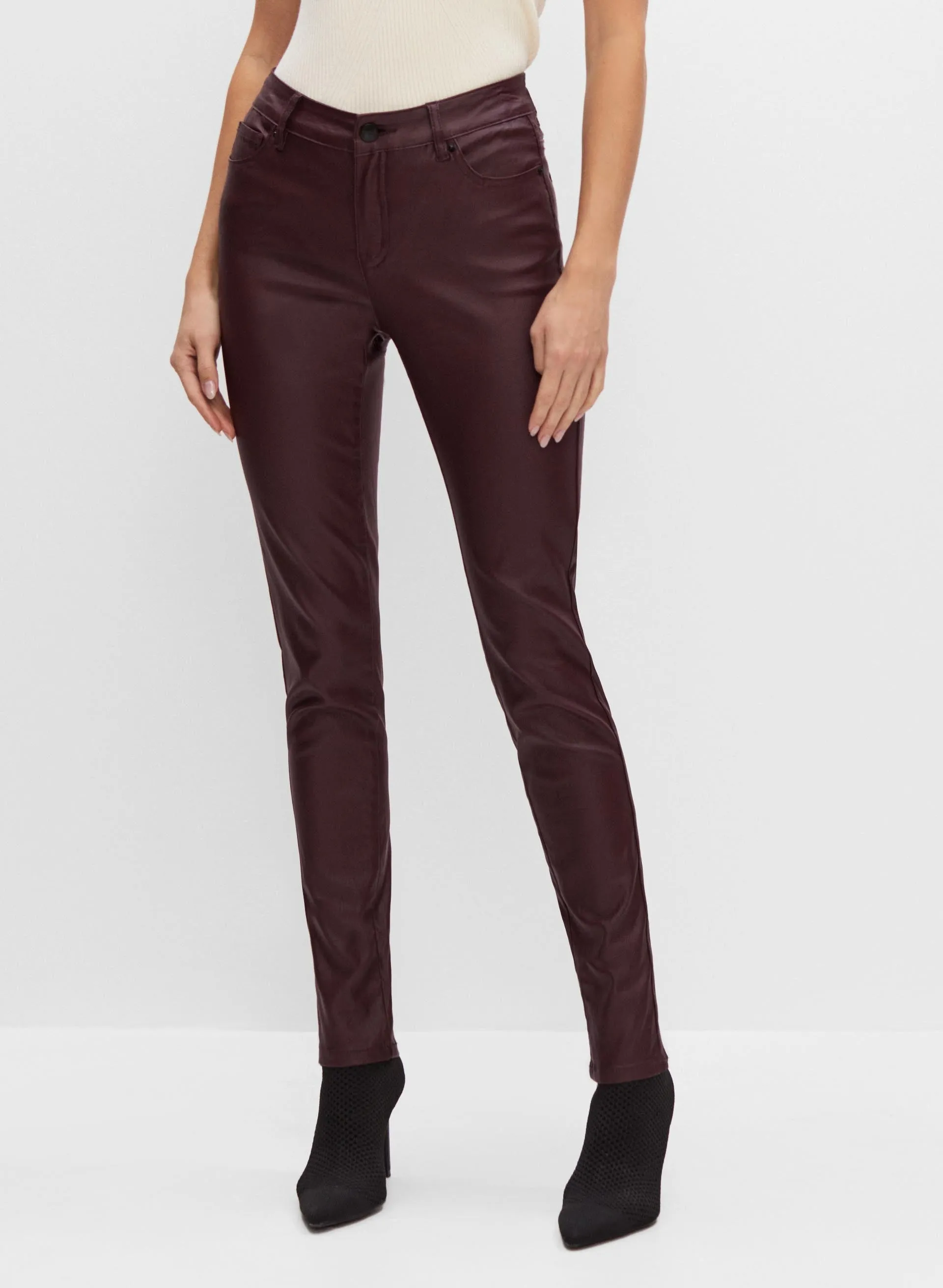 Slim Leg Coated Jeans