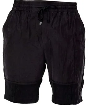 Smart and Joy Men's Bi-Material Casual Shorts - Black