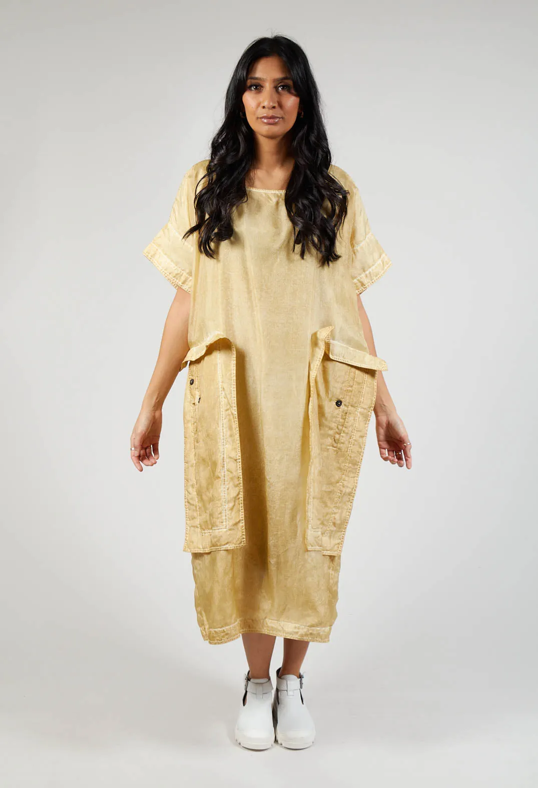 Smock Dress in Wax Cloud