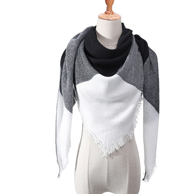 spring winter women scarf plaid warm cashmere scarves shawls luxury brand neck bandana  pashmina lady wrap