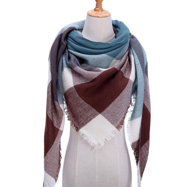 spring winter women scarf plaid warm cashmere scarves shawls luxury brand neck bandana  pashmina lady wrap